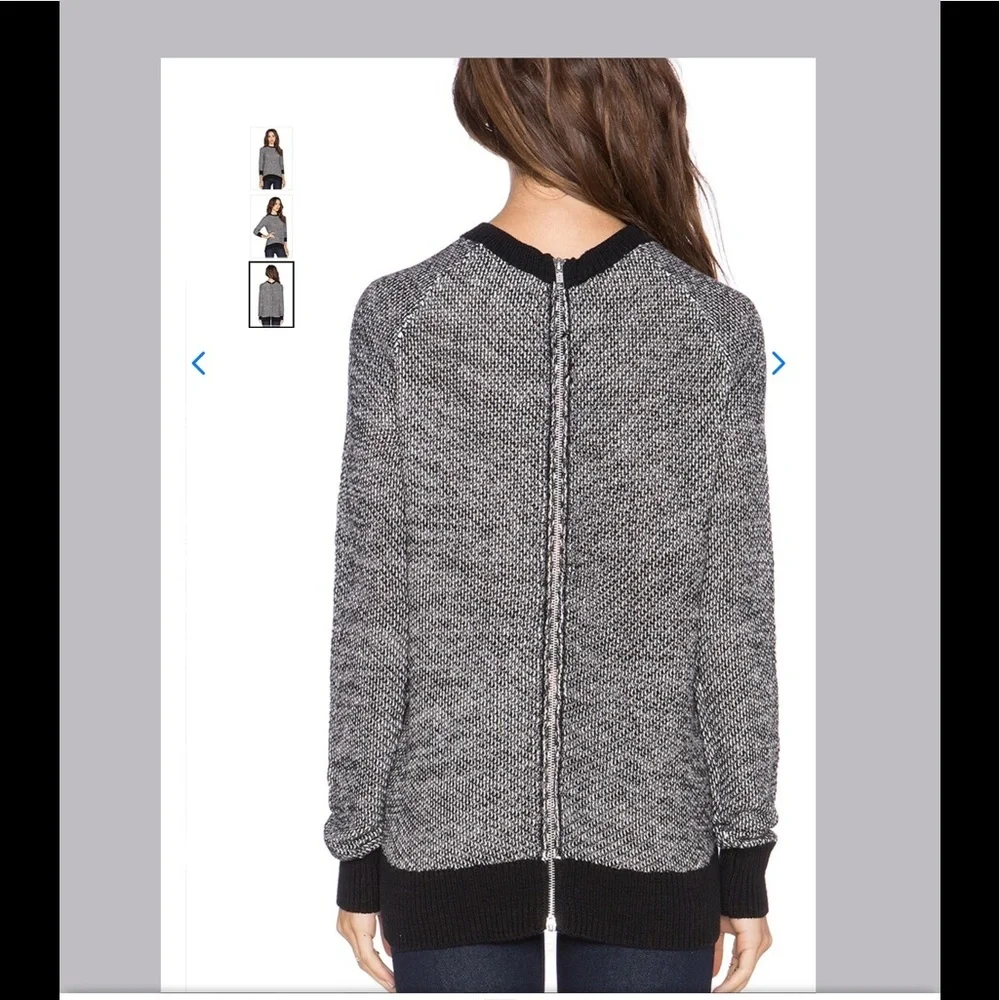 Michael Stars High Low Zip Back Sweater - Picture 2 of 9